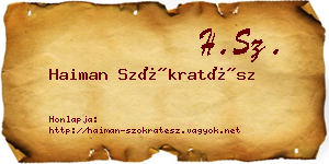Haiman Szókratész névjegykártya